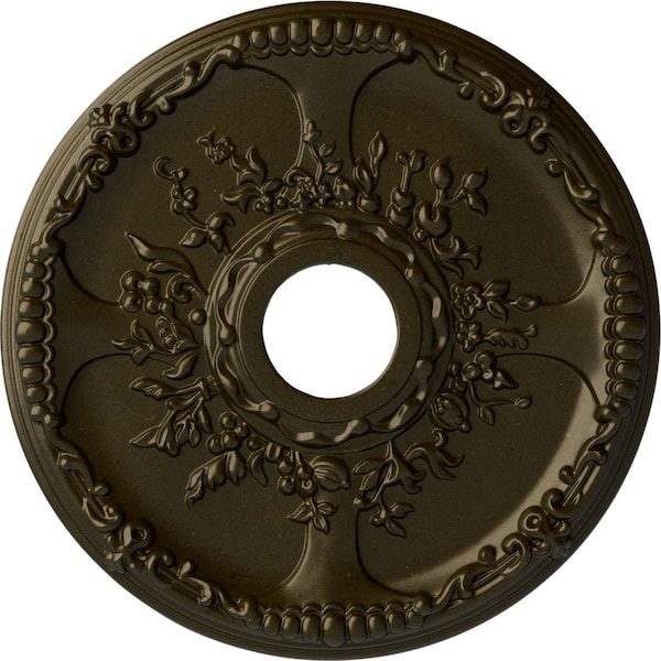 Ekena Millwork Antioch Ceiling Medallion (Fits Canopies up to 3 1/2"), 18"OD x 3 1/2"ID x 1 3/8"P, Green Gold CM18SEGGS - main